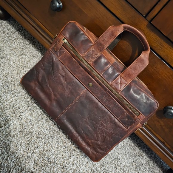 Paul & Taylor Genuine Leather Laptop Bag/Briefcase - Picture 2 of 16